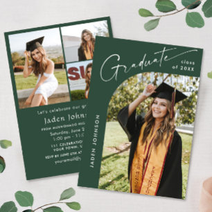 Invitation Moderne minimaliste Grad 4e PHOTO Graduation Party