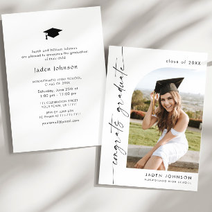 Invitation Moderne minimaliste Grad PHOTO Graduation Party
