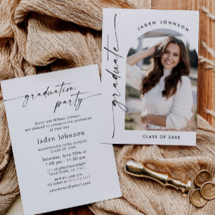 Invitation Moderne minimaliste Grad PHOTO Graduation Party