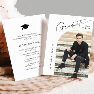 Invitation Moderne minimaliste Grad PHOTO Graduation Party