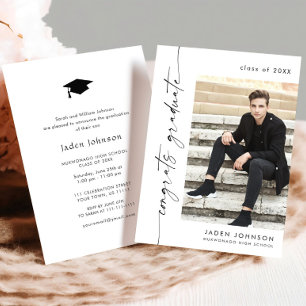 Invitation Moderne minimaliste Grad PHOTO Graduation Party