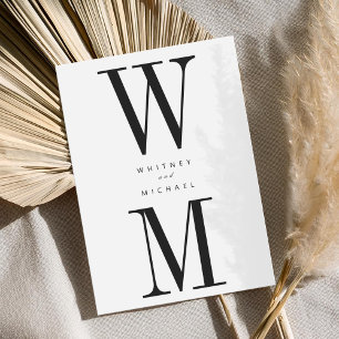 Invitation Moderne minimaliste Gras Mariage Monogramme
