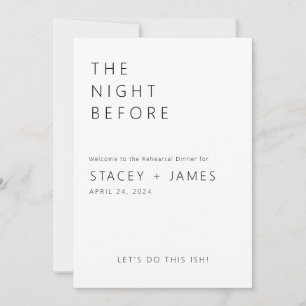 Invitation Moderne Minimaliste La Veille du Dîner de Répéti