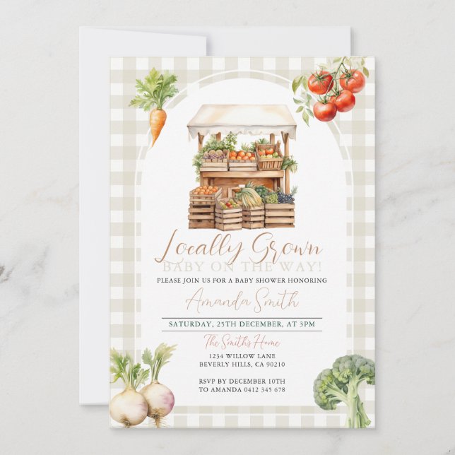 Invitation Moderne minimaliste localDouche pour bébé (Devant)