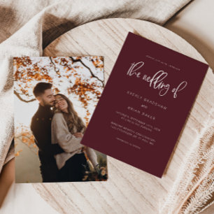 Invitation Moderne minimaliste Mariage Merlot
