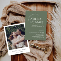 Moderne minimaliste Mariage photo vert sauge
