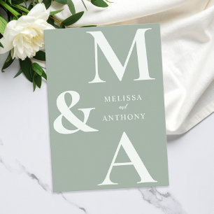 Invitation Moderne minimaliste Mariage vert Sage