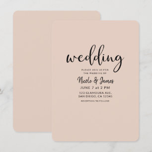 Invitation Moderne Minimaliste Noir Tout type de Mariage de C
