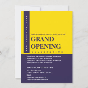Invitation Moderne Minimaliste Or Et Bleu Marine Grande Ouver