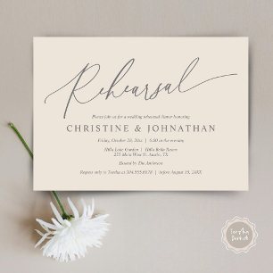 Invitation Moderne minimaliste, répétition Mariage et dîner