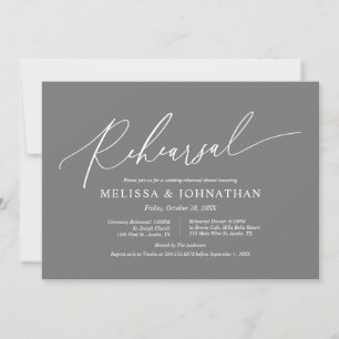 Invitation Moderne minimaliste, répétition Mariage et dîner e