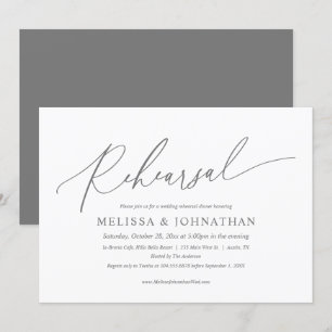 Invitation Moderne minimaliste, répétition Mariage et dîner e