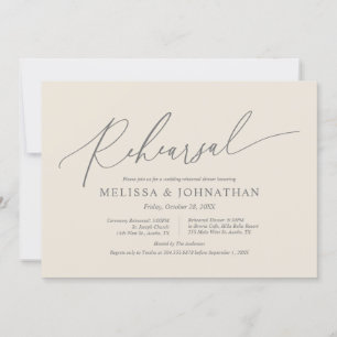 Invitation Moderne minimaliste, répétition Mariage et dîner e