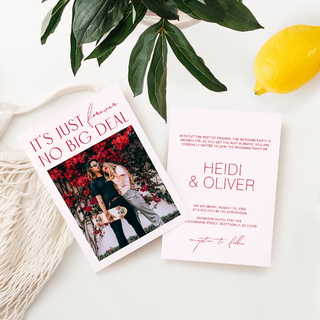 Invitation Moderne Minimaliste Rose Pâle Mariage Photo Numéri (Créateur téléchargé)