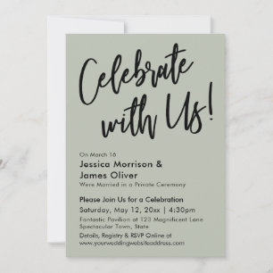 Invitation Moderne minimaliste Sage Green Célébrez avec nous!