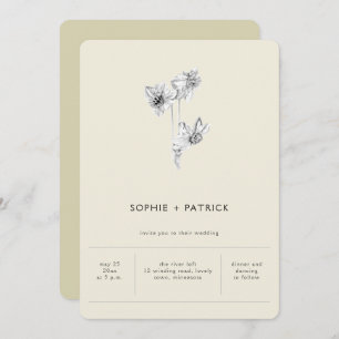 Invitation Moderne minimaliste simple Daffodiles Mariage de p