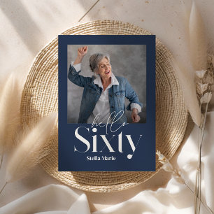 Invitation Moderne minimaliste simple marine bleu 60e anniver