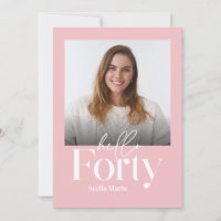 Moderne minimaliste simple rose girly 40e annivers