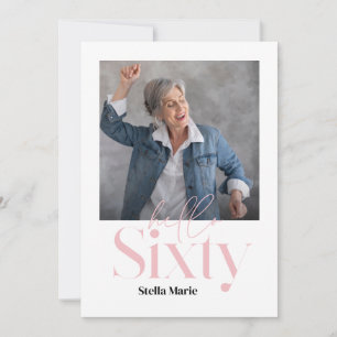 Invitation Moderne minimaliste simple rose girly 60e annivers