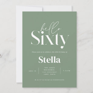 Invitation Moderne minimaliste simple sauge vert 60e annivers