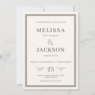 Invitation Moderne minimalsit Élégant Mariage classique