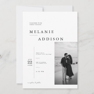 Invitation Moderne modèle d'invitation de mariage éditorial.