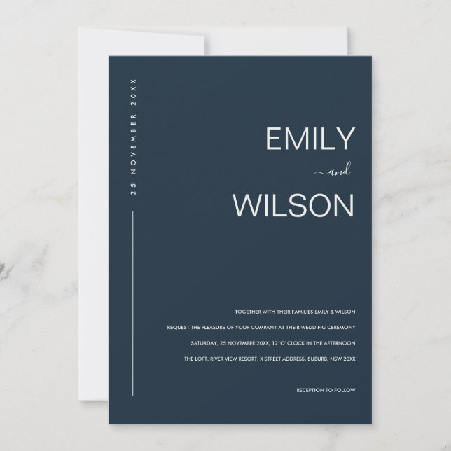 INVITATION MODERNE MODERNE MODERNE MODERNE MODERNE BLEU GRAY  (Devant)