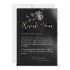Moderne Moody Black Dark Floral Mariage Merci