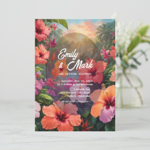 Invitation Moderne Moody Bold Colorful Mariage floral invité