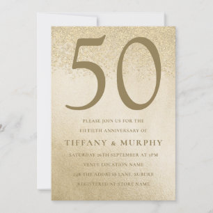 Invitation Moderne noces d'or de 50e anniversaire de mariage