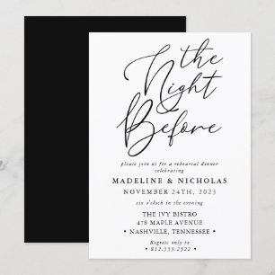 Invitation Moderne Noir Et Blanc La Nuit Avant La Répétition