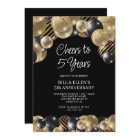 Moderne Noir et Or 5e Anniversaire