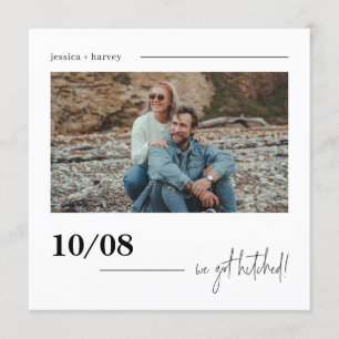 Invitation Moderne Nous Avons Hitté Photo Elopement Faire-par
