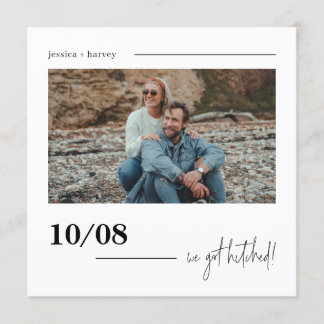 Invitation Moderne Nous Avons Hitté Photo Elopement Faire-par
