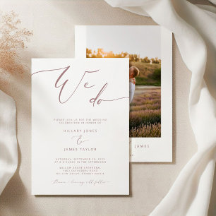 Invitation Moderne Nous faisons rose or Calligraphie Mariage