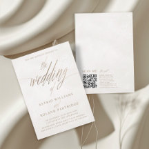 Moderne Or et Beige Le Mariage de Calligraphie