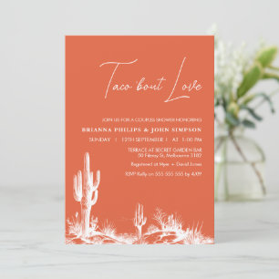 Invitation Moderne Orange Taco 'Bout Love Couple Shower