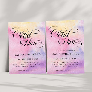 Invitation Moderne Pastel Bride Est Sur Cloud Neuf Fête des m