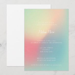 Invitation Moderne Pastel Gradient Genre Baby shower Neutre