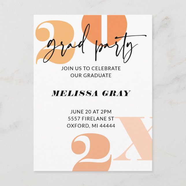 Invitation moderne Pastel Ombre Grad Party (Devant)
