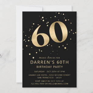 Invitation Moderne Photo Anniversaire 60 Soixante Ans Paillet