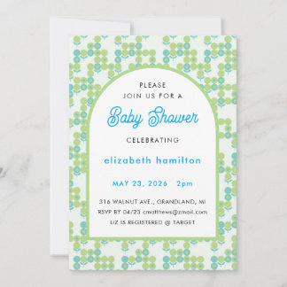 Invitation moderne pour Baby Shower avec des point