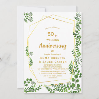 Invitation moderne pour le 50e anniversaire de mar