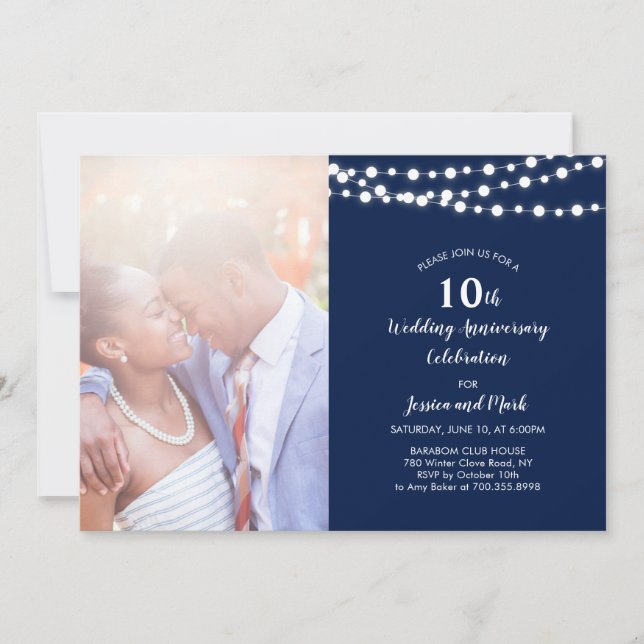 Invitation moderne pour les 10 ans de mariage - Nu (Devant)