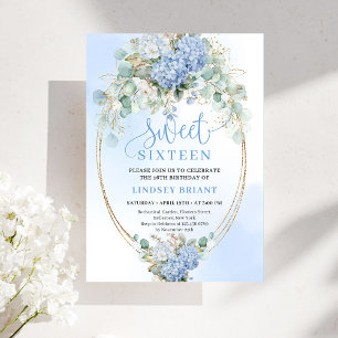 Invitation moderne pour un Sweet 16 avec fleurs de