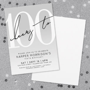 Invitation moderne pour une fête de 100e anniversa