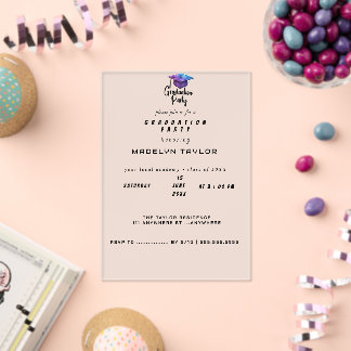 Invitation moderne pour une fête de fin d'études –