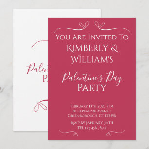 Invitation moderne pour une fête de Palentine's Da
