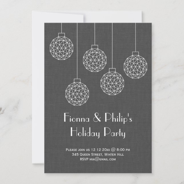 Invitation moderne pour une fête de vacances - gri (Devant)