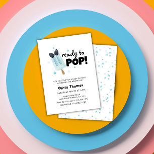 Invitation Moderne Prêt À Pop Bow Baby shower Crème de glace